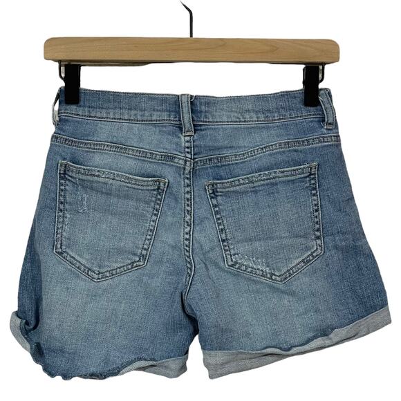 sneak peek mid-rise stretch cuffed denim shorts - blue - 3/W26 - Picture 2 of 12